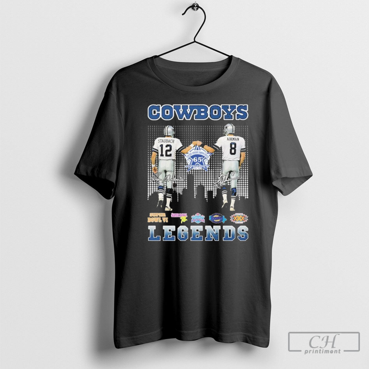 Cowboys Staubach And Aikman Signature Legends - Adult & Kids T-Shirts, Sweatshirts & Hoodies apparel design preview 1