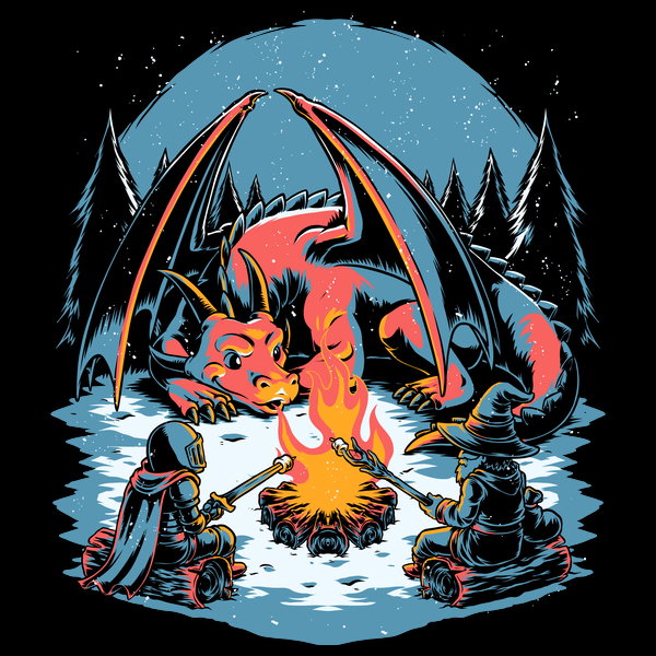 Cozy Dragon Fantasy - Adult & Kids T-Shirts, Sweatshirts & Hoodies apparel design preview 1