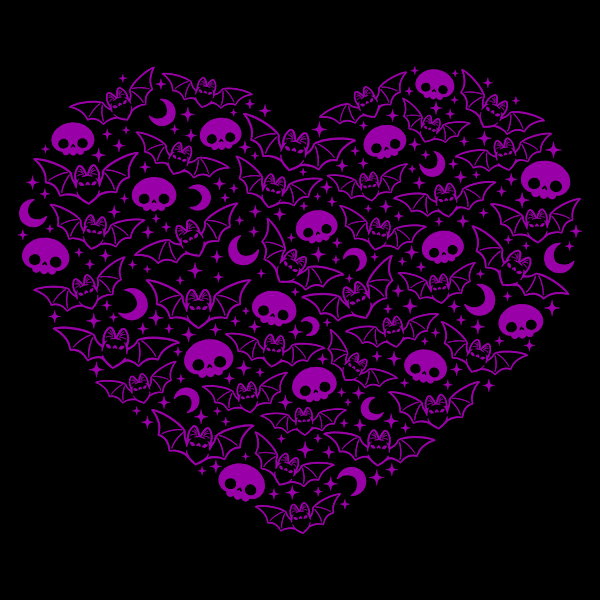 Creepy Cute Bat Heart - Adult & Kids T-Shirts, Sweatshirts & Hoodies apparel design preview 1