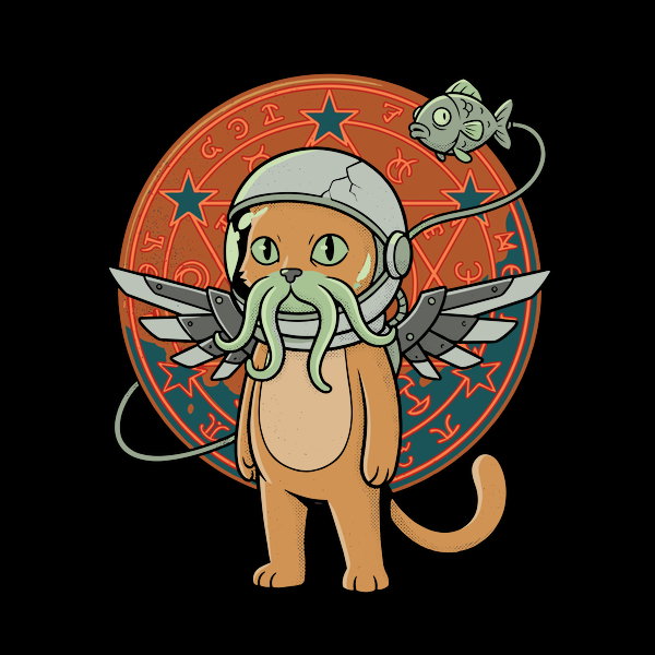 Cthulhu Cat - Adult & Kids T-Shirts, Sweatshirts & Hoodies apparel design preview 1