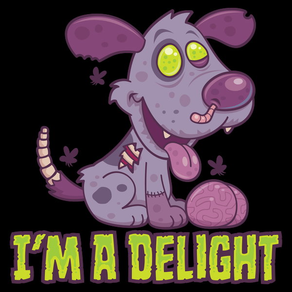 Delightfully Rotten Zombie Pup - Adult & Kids T-Shirts, Sweatshirts & Hoodies apparel design preview 1