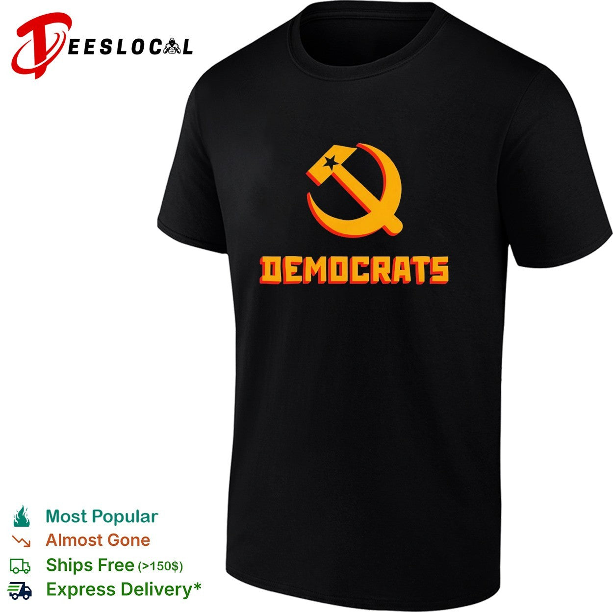 Democrats hammer sickle - Adult & Kids T-Shirts, Sweatshirts & Hoodies apparel design preview 1