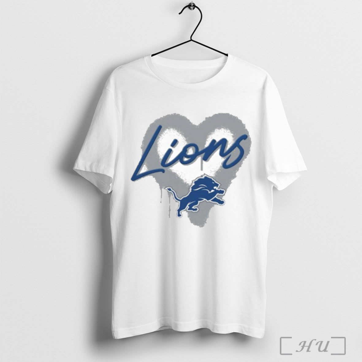 Detroit Lions Spray Heart Boxy - Adult & Kids T-Shirts, Sweatshirts & Hoodies apparel design preview 1