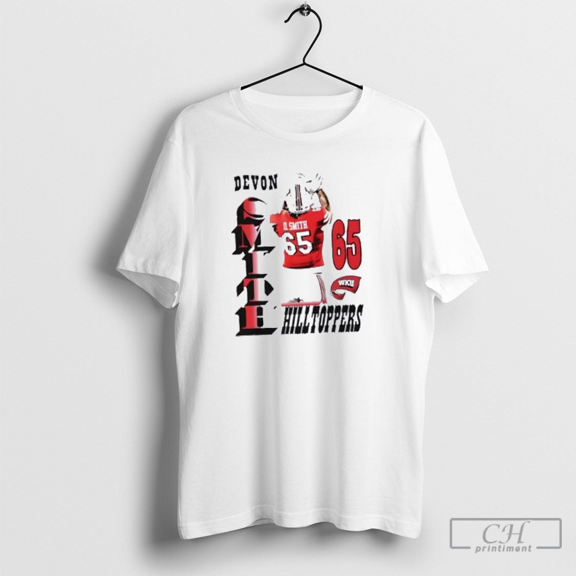 Devon Smith Western Kentucky Hilltoppers Football Red - Adult & Kids T-Shirts, Sweatshirts & Hoodies apparel design preview 1
