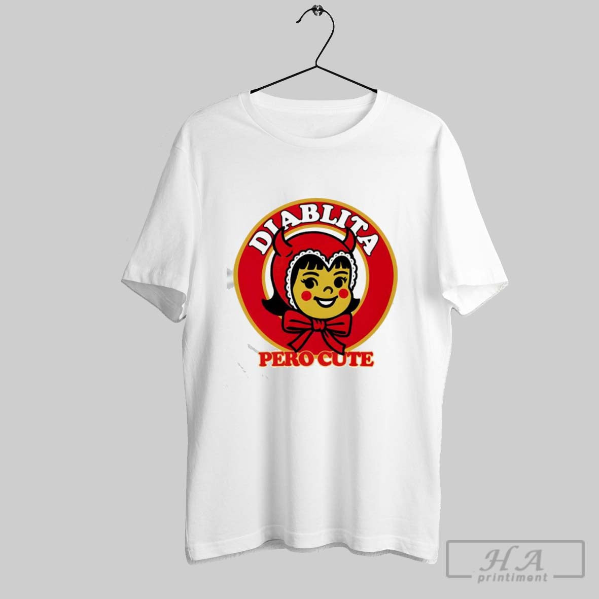 Diablita Pero Cute Ringer - Adult & Kids T-Shirts, Sweatshirts & Hoodies apparel design preview 1