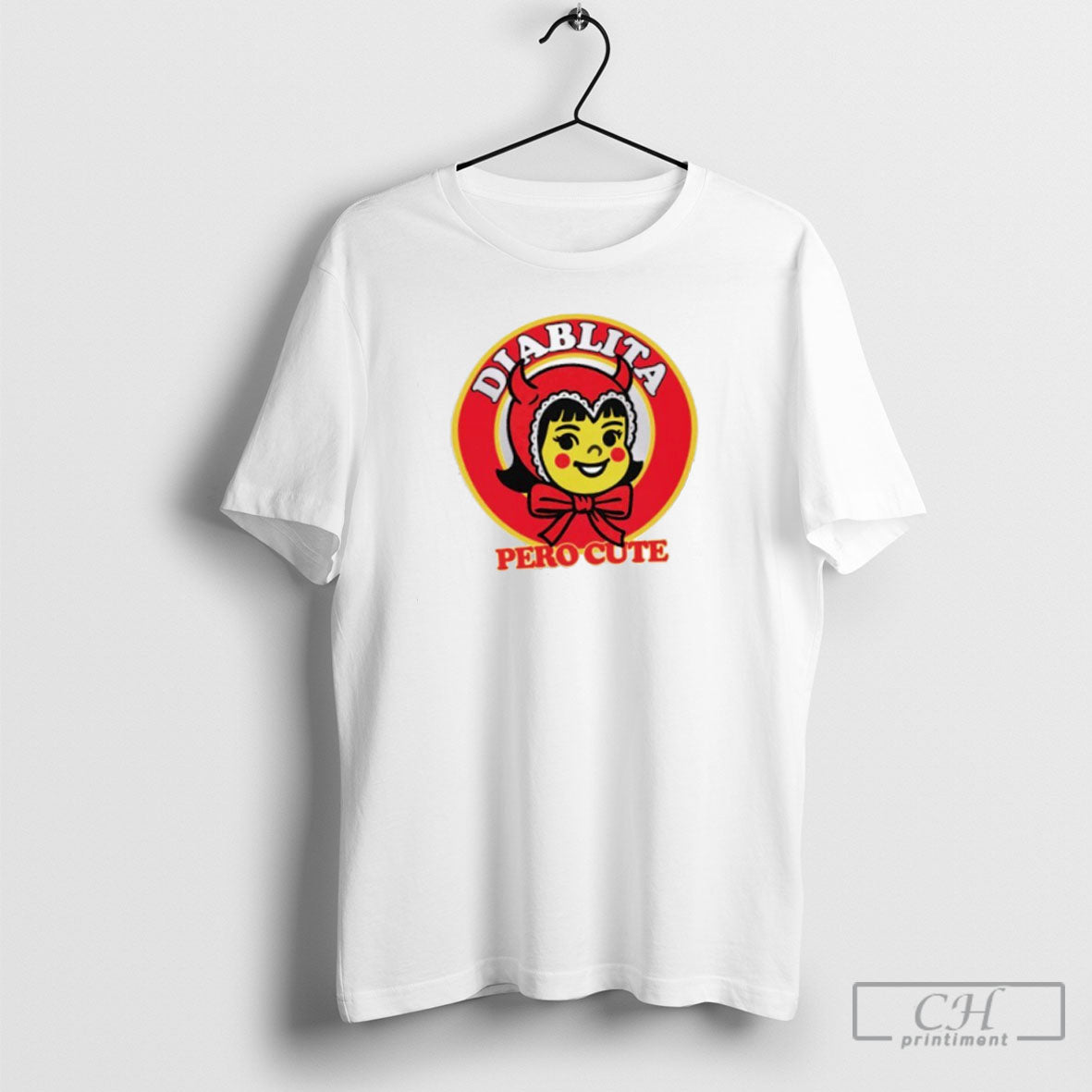 Diablita Pero Cute Ringer - Adult & Kids T-Shirts, Sweatshirts & Hoodies apparel design preview 1