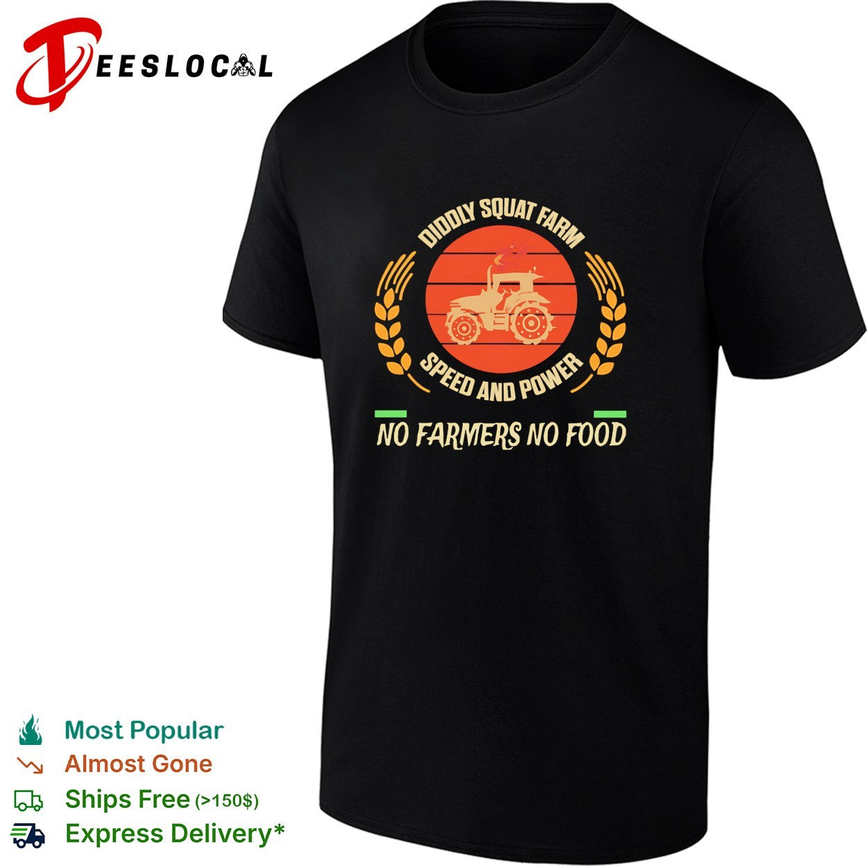 Diddly Squat Farm speed and power no farmers food - Adult & Kids T-Shirts, Sweatshirts & Hoodies apparel design preview 1