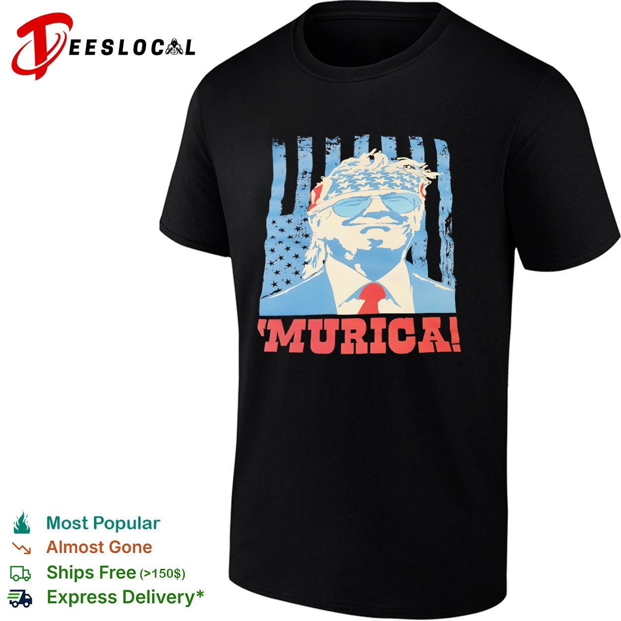 Donald Trump Murica American Flag Bandana Patriotic - Adult & Kids T-Shirts, Sweatshirts & Hoodies apparel design preview 1