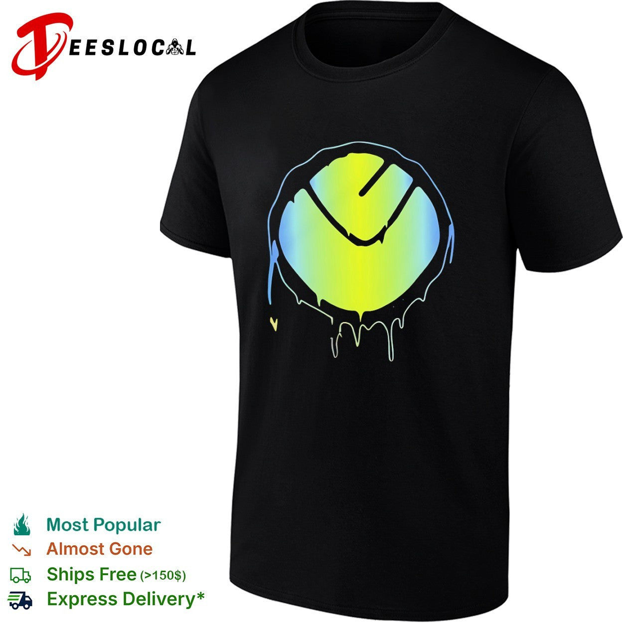 Dripping Neon Circle Logo abstract symbol - Adult & Kids T-Shirts, Sweatshirts & Hoodies apparel design preview 1