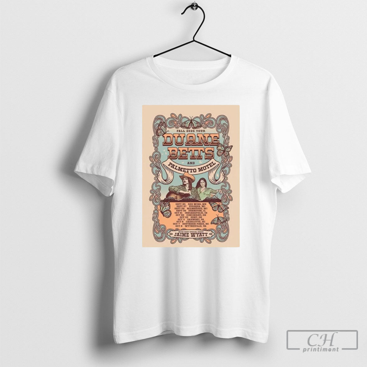 Duane Betts And Jaime Wyatt Fall 2025 Tour - Adult & Kids T-Shirts, Sweatshirts & Hoodies apparel design preview 1