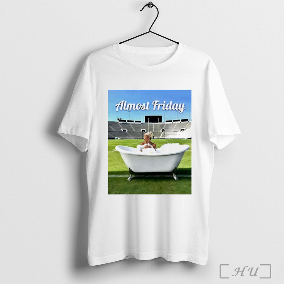 Dunne Bath Tub Rose Bowl Almost Friday - Adult & Kids T-Shirts, Sweatshirts & Hoodies apparel design preview 1