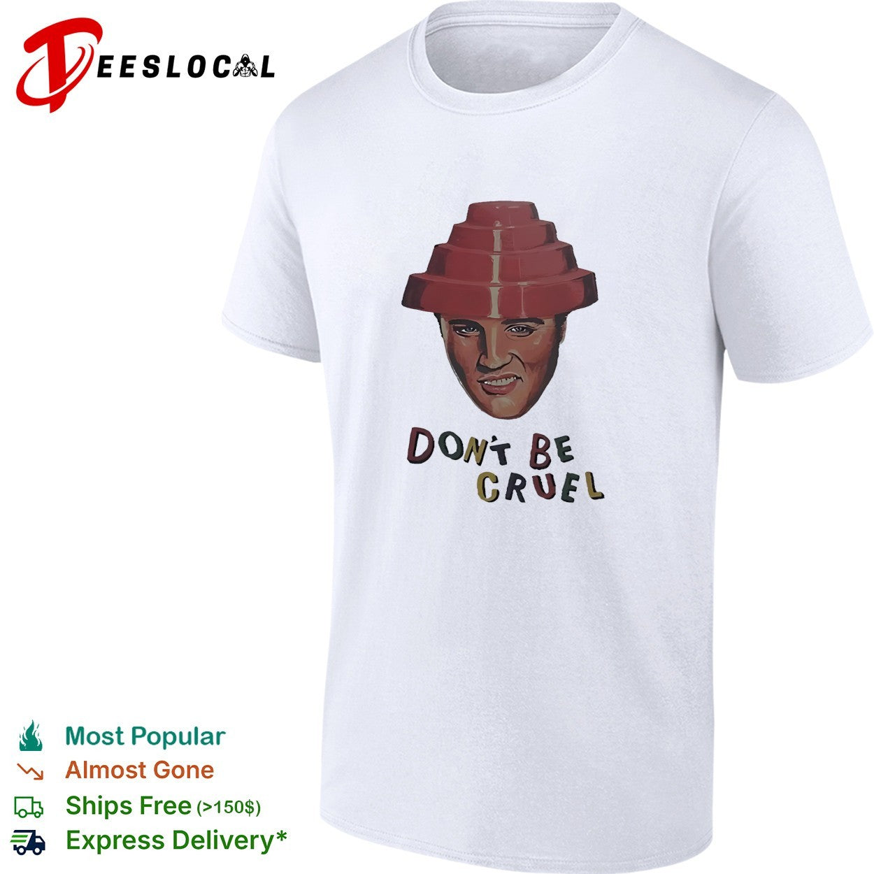 Elvis Presley Devo hat don't be cruel pop art - Adult & Kids T-Shirts, Sweatshirts & Hoodies apparel design preview 1