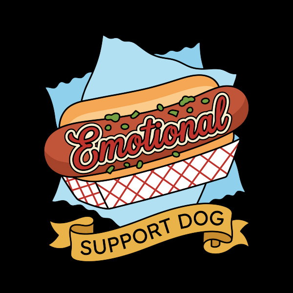 Emotional Support Dog Funny Hot - Adult & Kids T-Shirts, Sweatshirts & Hoodies apparel design preview 1