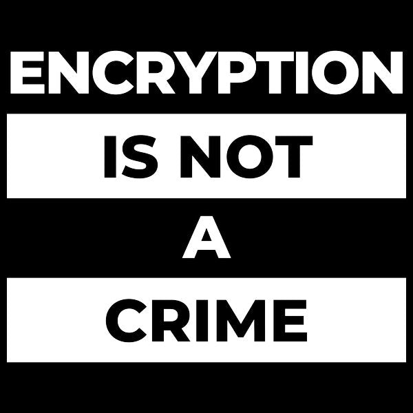 Encryption Is Not A Crime White Print - Adult & Kids T-Shirts, Sweatshirts & Hoodies apparel design preview 1