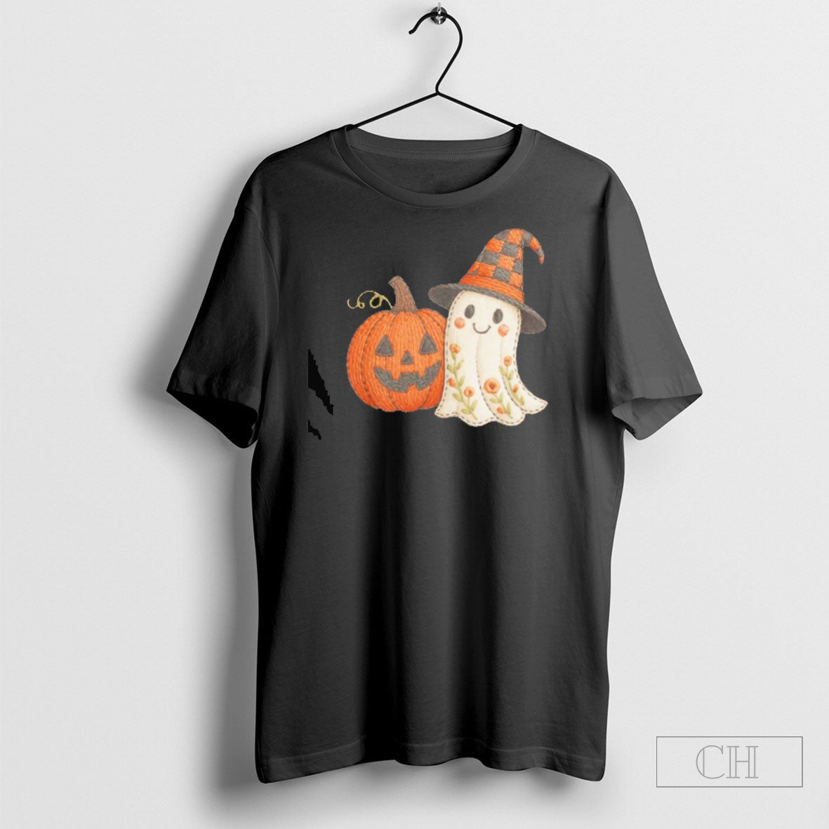 Faux Embroidery Haunted Friends - Adult & Kids T-Shirts, Sweatshirts & Hoodies apparel design preview 1