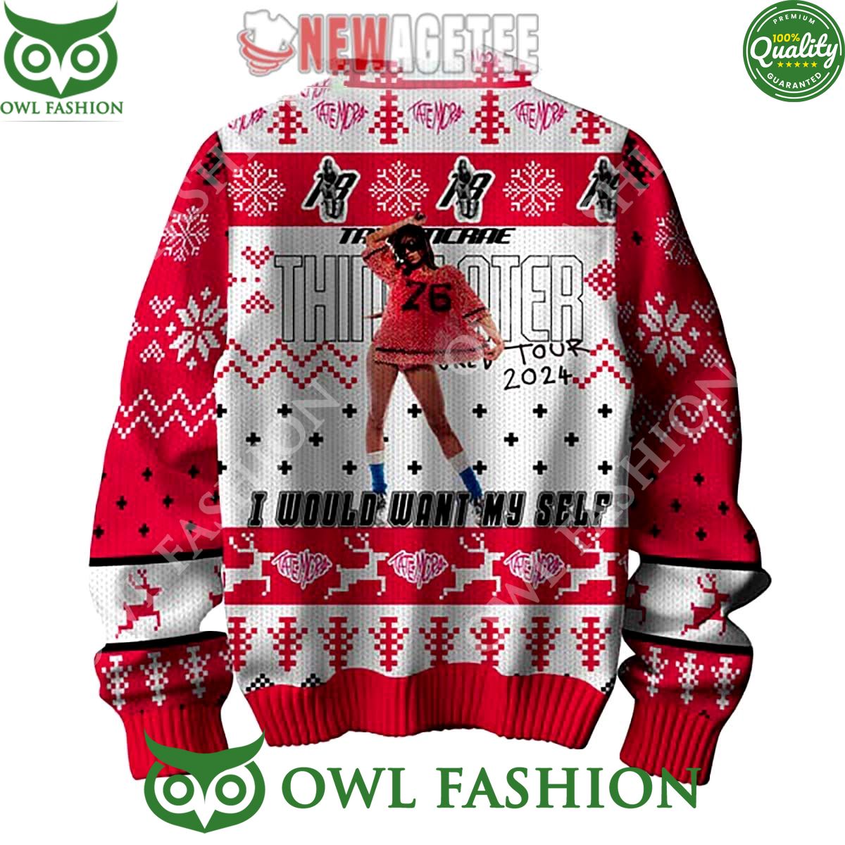 Tate Mcrae Think Later World Tour 2024 Ugly Christmas - Adult & Kids T-Shirts, Sweatshirts & Hoodies apparel design preview 1