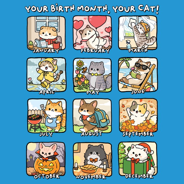 Find Your Birth Cat - Adult & Kids T-Shirts, Sweatshirts & Hoodies apparel design preview 1