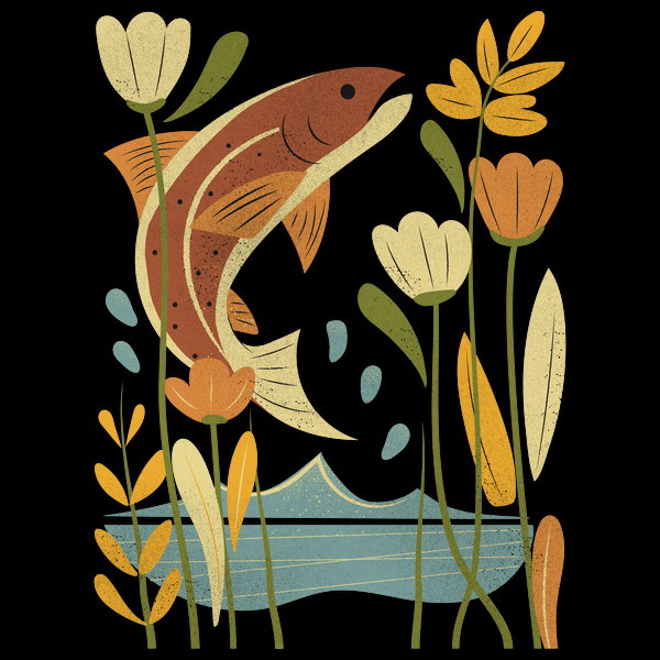 Fish Jumping Out Of The Water - Adult & Kids T-Shirts, Sweatshirts & Hoodies apparel design preview 1