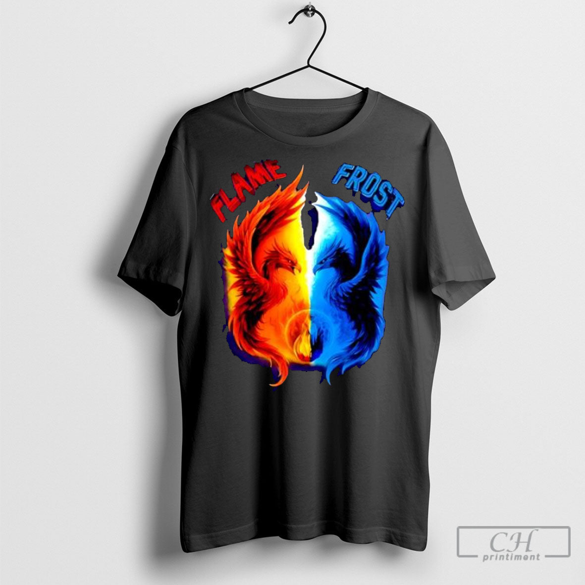 Flame And Frost Yin Yang Phoenix Dragon - Adult & Kids T-Shirts, Sweatshirts & Hoodies apparel design preview 1