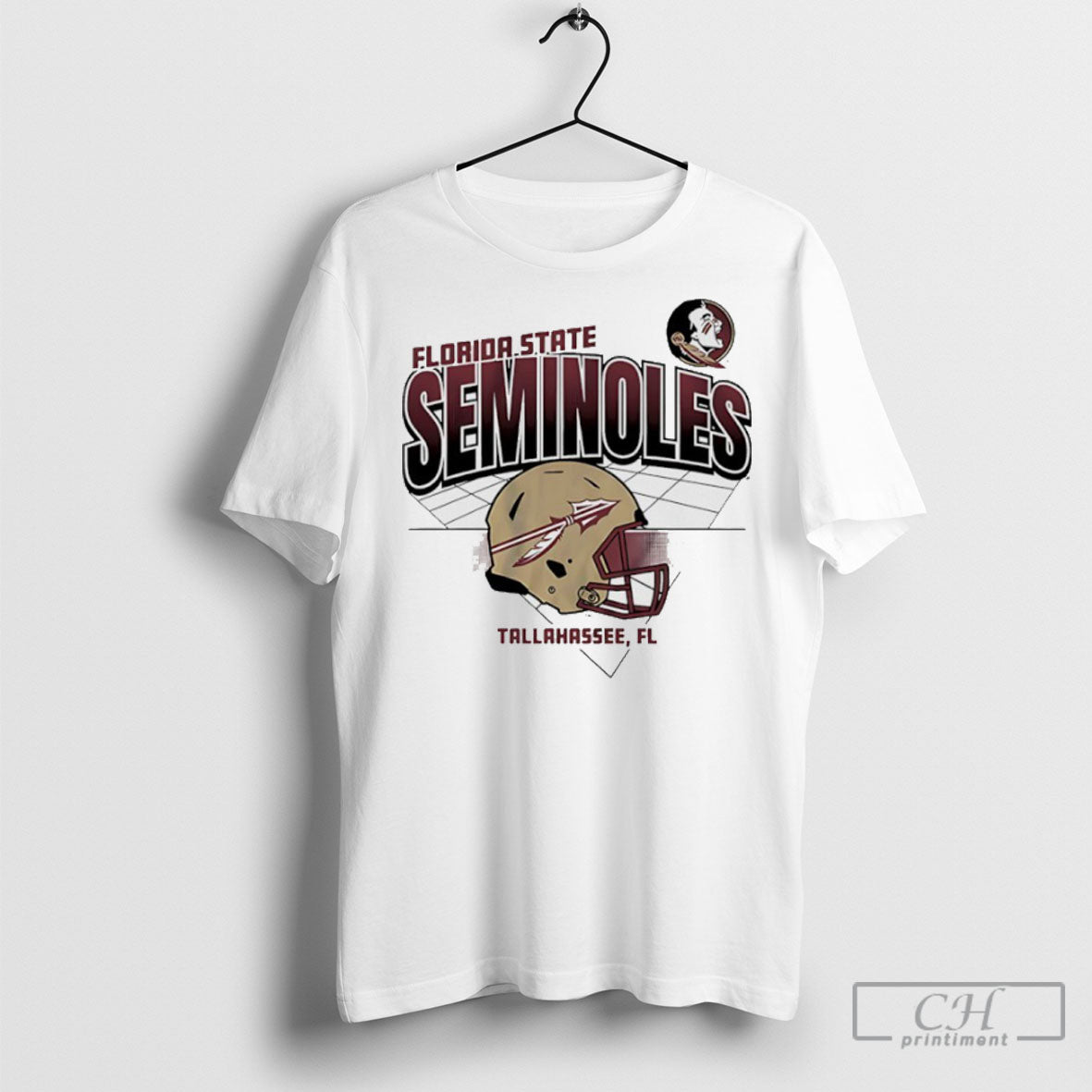 Florida State Seminoles Football Helmet Grid Graphic - Adult & Kids T-Shirts, Sweatshirts & Hoodies apparel design preview 1