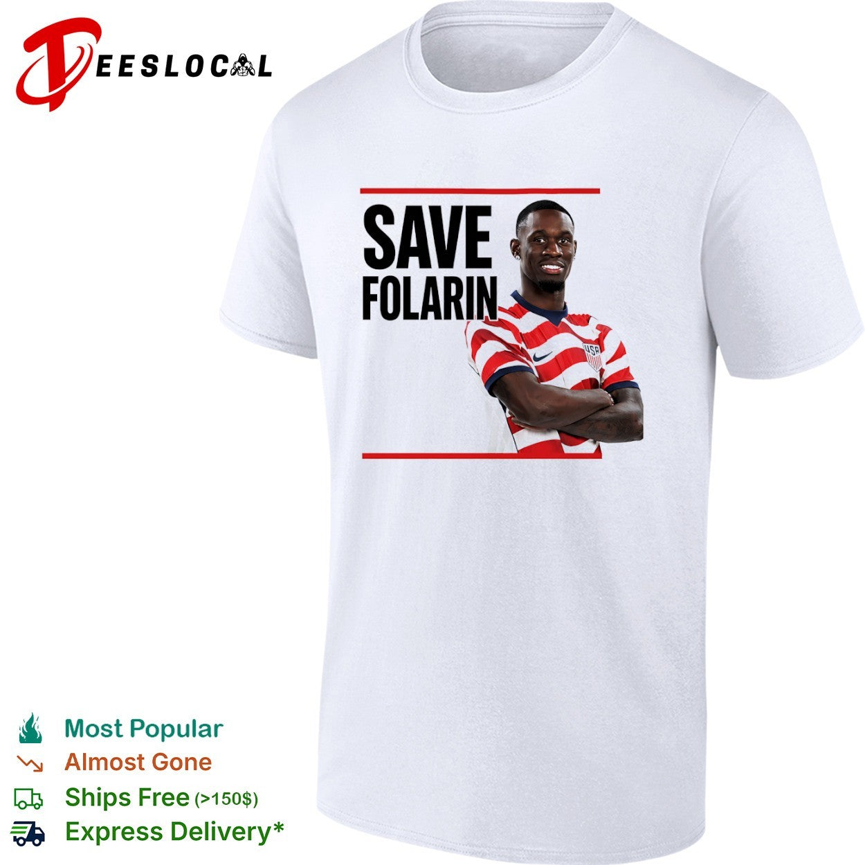 Folarin Balogun USMNT Save - Adult & Kids T-Shirts, Sweatshirts & Hoodies apparel design preview 1