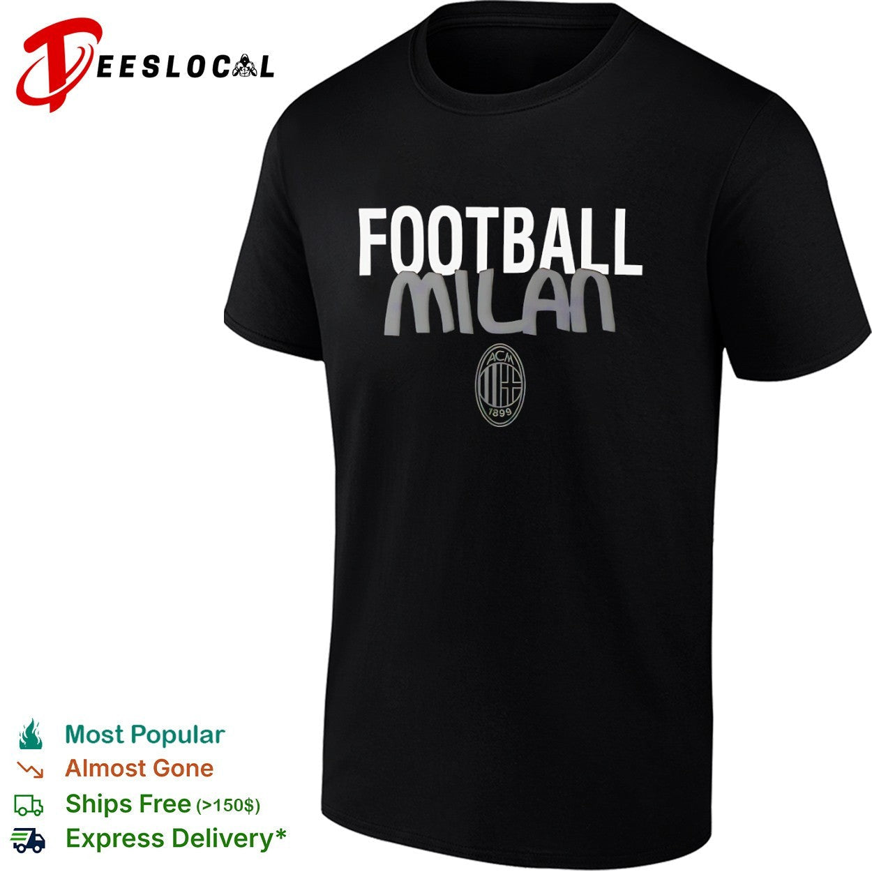 Football Milan AC 1899 Italian League - Adult & Kids T-Shirts, Sweatshirts & Hoodies apparel design preview 1