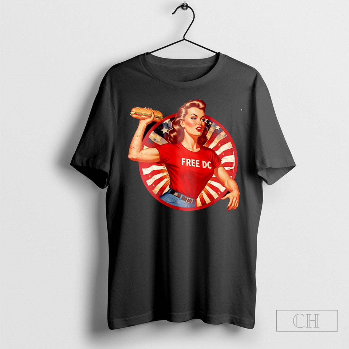 Free Dc Sandwich Girl Pin Up - Adult & Kids T-Shirts, Sweatshirts & Hoodies apparel design preview 1