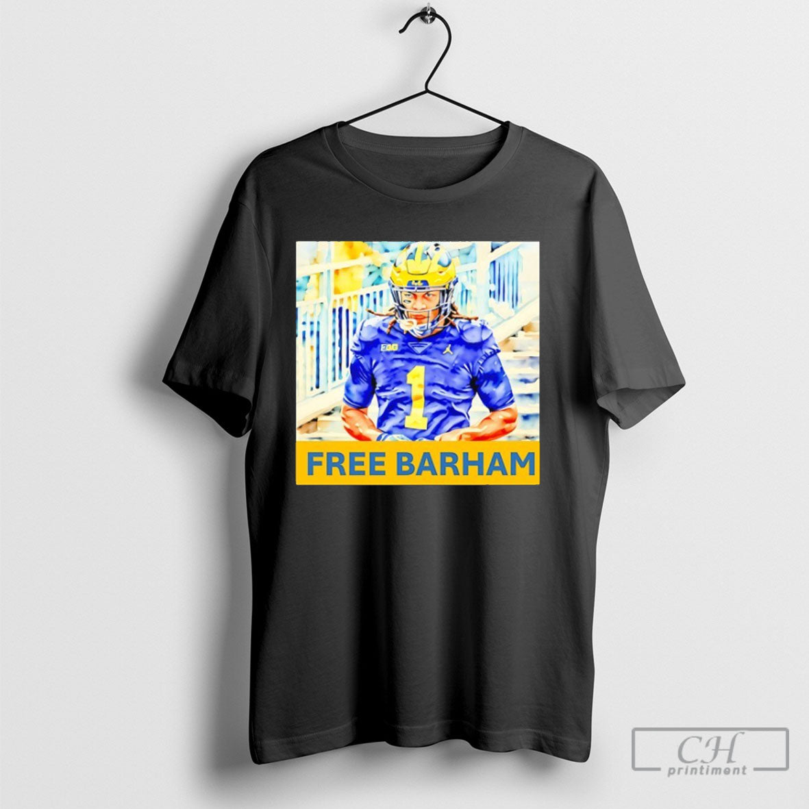 Free Jaishawn Barham Michigan Wolverines Football - Adult & Kids T-Shirts, Sweatshirts & Hoodies apparel design preview 1