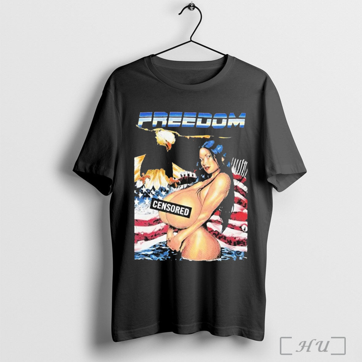 Freedom Censored Eagle American Flag - Adult & Kids T-Shirts, Sweatshirts & Hoodies apparel design preview 1