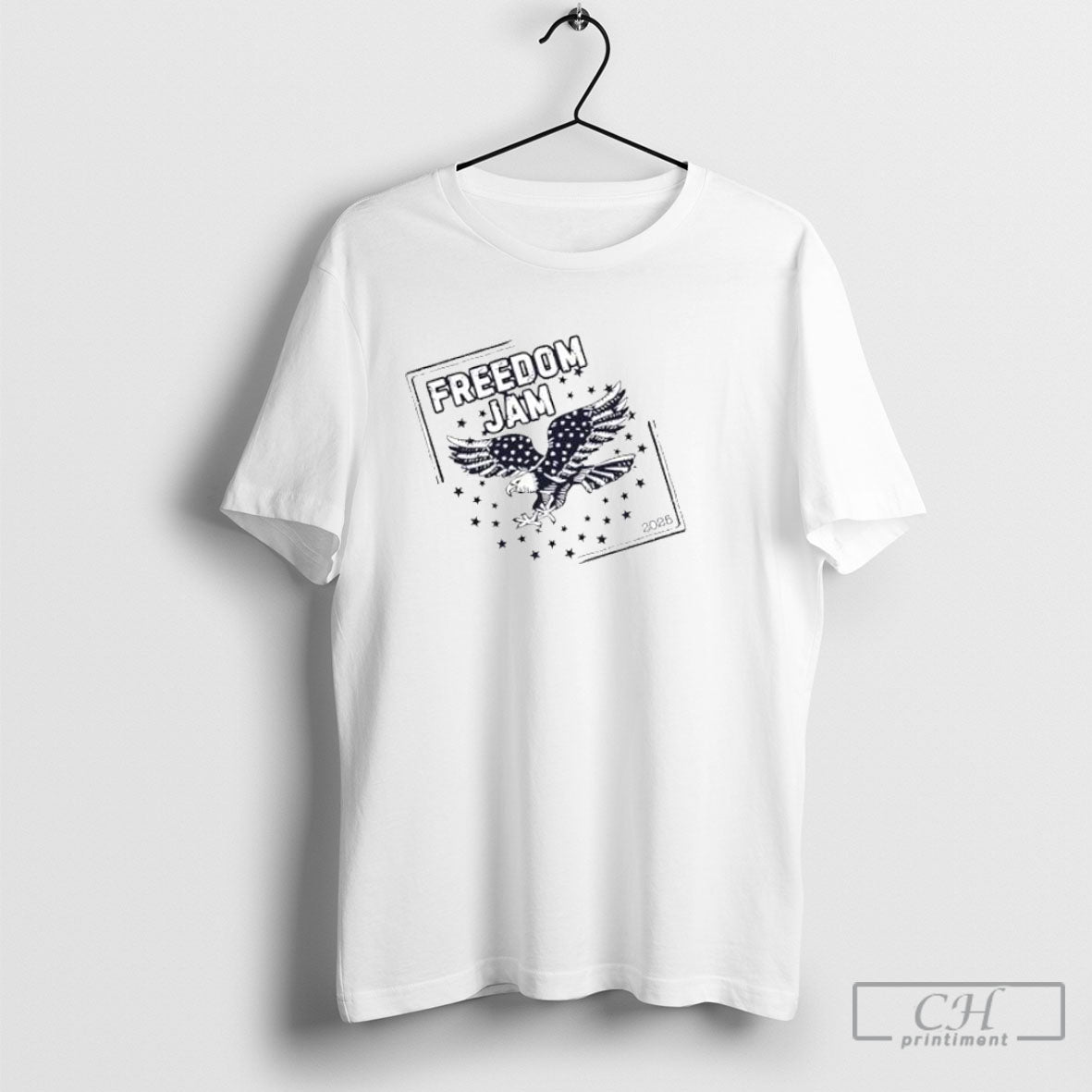 Freedom Jam 2026 American Eagle Flag Posters White - Adult & Kids T-Shirts, Sweatshirts & Hoodies apparel design preview 1