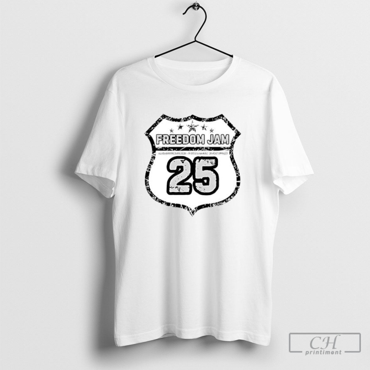 Freedom Jam 25 Distressed Shield Posters White - Adult & Kids T-Shirts, Sweatshirts & Hoodies apparel design preview 1