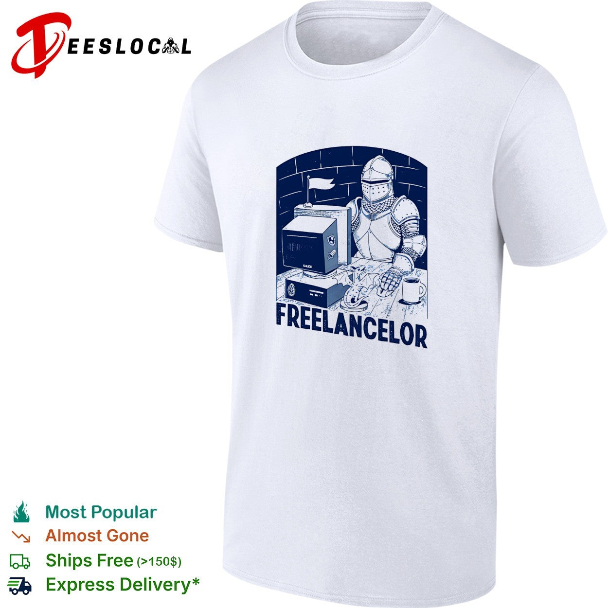 Freelancer Knight Gaming Vintage Funny Gamer retro - Adult & Kids T-Shirts, Sweatshirts & Hoodies apparel design preview 1