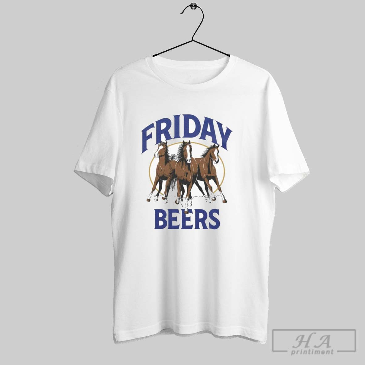 Friday Beers Horses - Adult & Kids T-Shirts, Sweatshirts & Hoodies apparel design preview 1