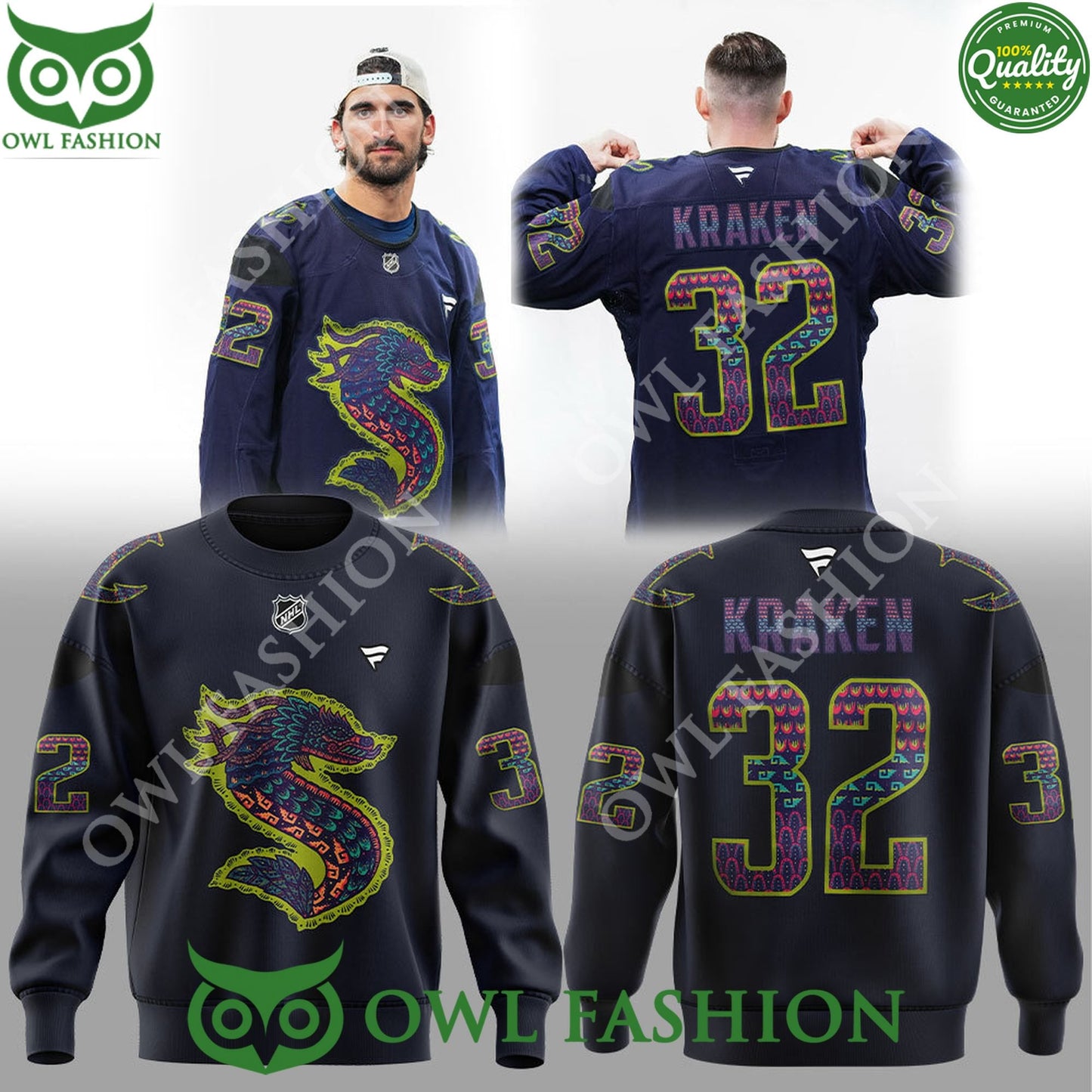 NHL Seattle Kraken Hispanic Heritage Night 2024 - Adult & Kids T-Shirts, Sweatshirts & Hoodies apparel design preview 1