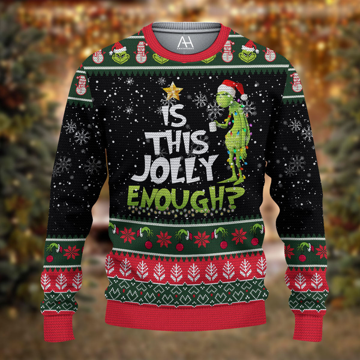 Christmas Gifts Is This Jolly Enough 3D Ugly Sweater - Adult & Kids T-Shirts, Sweatshirts & Hoodies apparel design preview 1