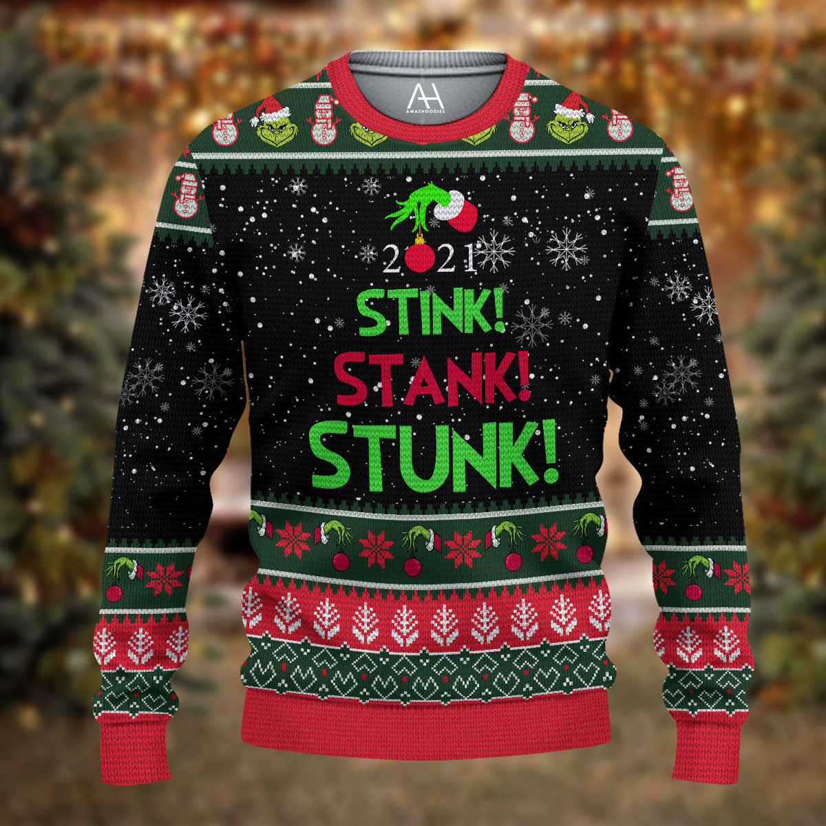 Christmas Gifts Stink Stank Stunk 3D Ugly Sweater - Adult & Kids T-Shirts, Sweatshirts & Hoodies apparel design preview 1