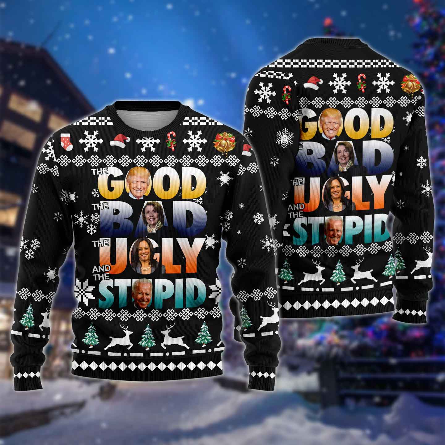 Good Bad Ugly Stupid 3D Sweater Jumper - Adult & Kids T-Shirts, Sweatshirts & Hoodies apparel design preview 1