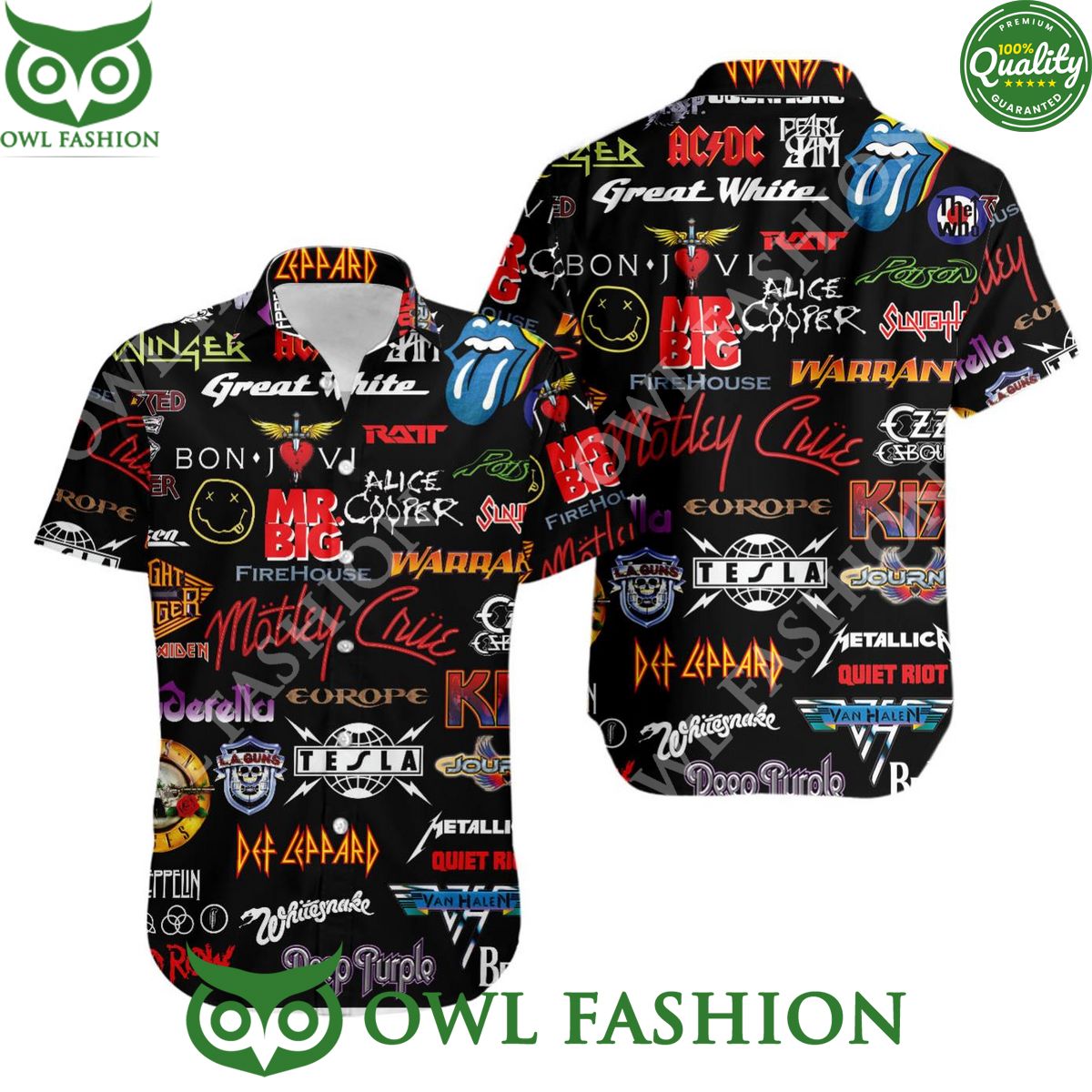70s And 80s Rock Bands Collage Hawaiian Gift - Adult & Kids T-Shirts, Sweatshirts & Hoodies apparel design preview 1