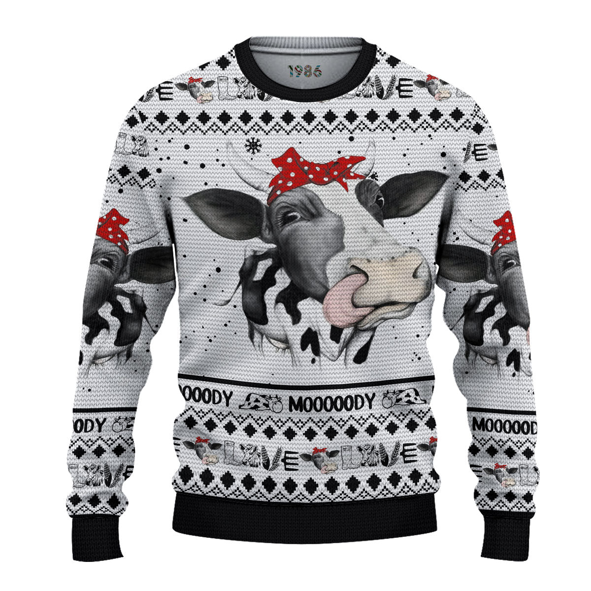 Cow 3D Ugly Sweater Jumper - Adult & Kids T-Shirts, Sweatshirts & Hoodies apparel design preview 1