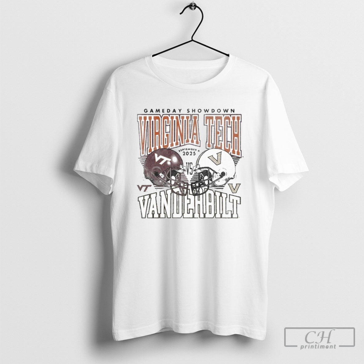 Gameday Showdown 2025 Virginia Tech Vs Vanderbilt - Adult & Kids T-Shirts, Sweatshirts & Hoodies apparel design preview 1