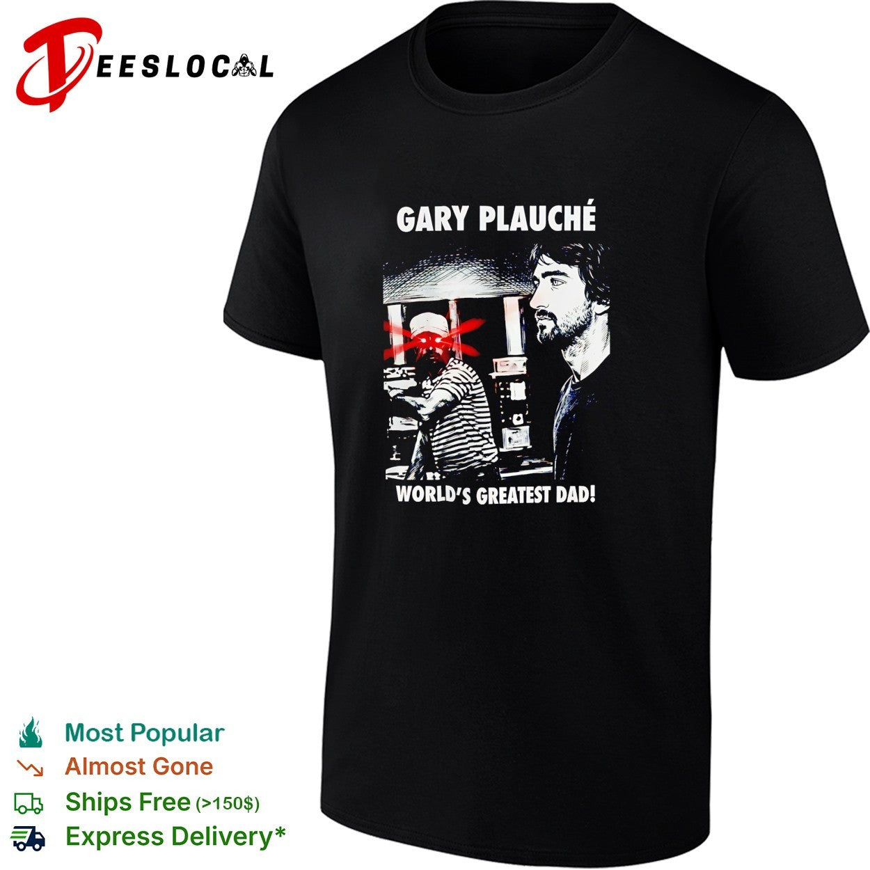 Gary Plauche world's greatest dad - Adult & Kids T-Shirts, Sweatshirts & Hoodies apparel design preview 1
