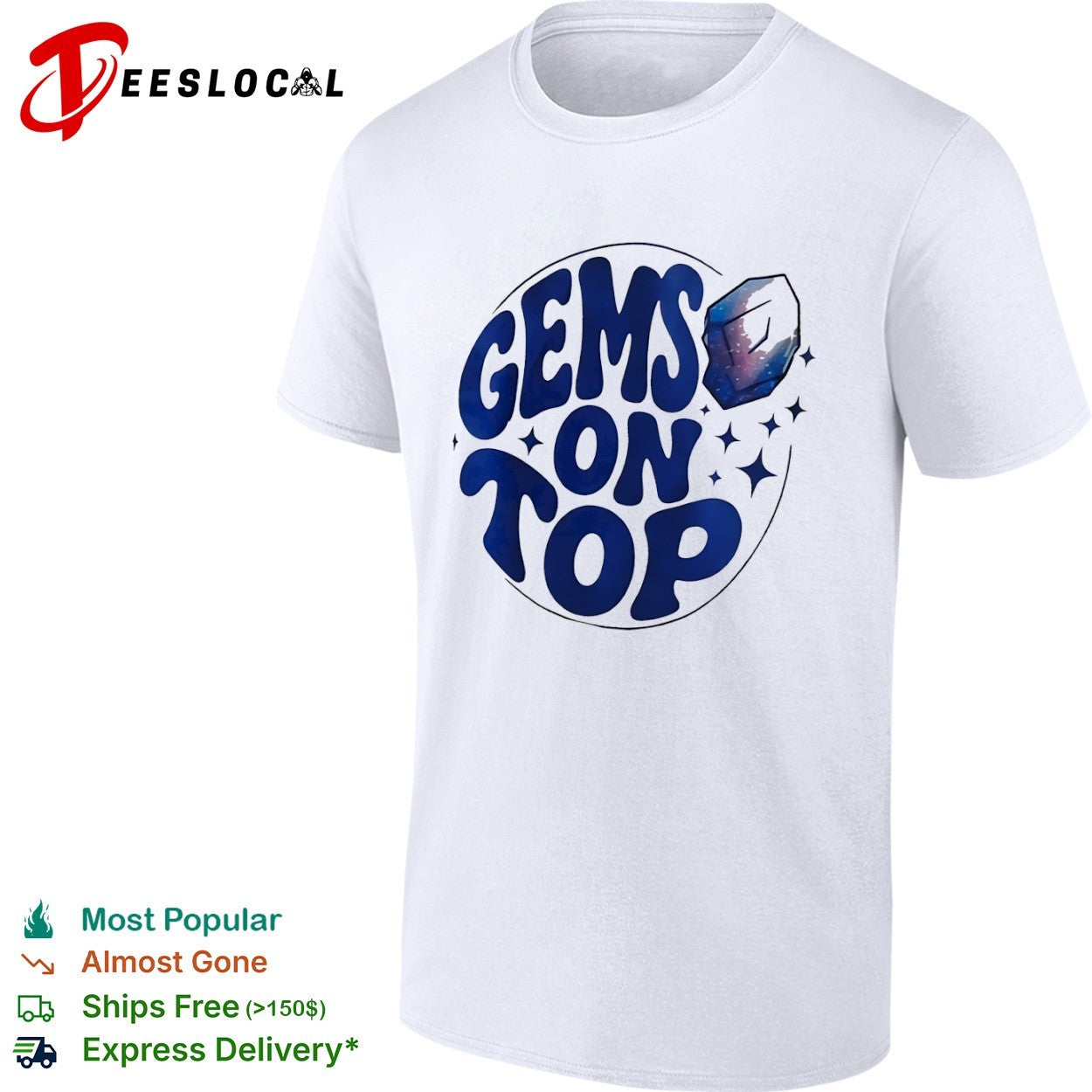 Gems on Top crystal - Adult & Kids T-Shirts, Sweatshirts & Hoodies apparel design preview 1