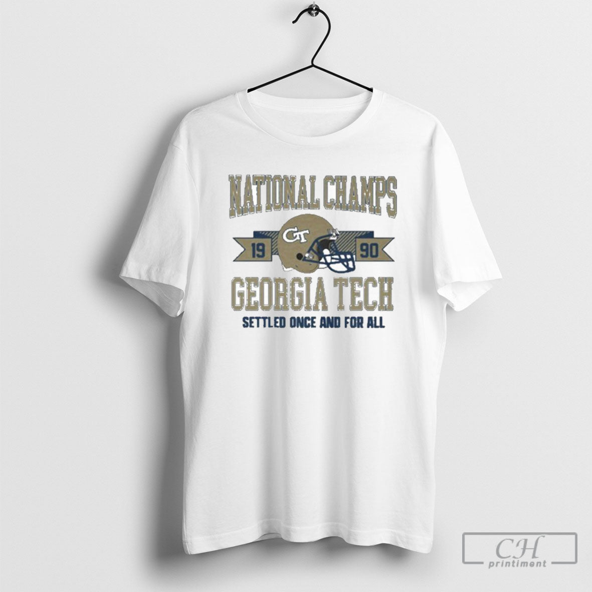 Georgia Tech Football Yellow Jackets 1990 National - Adult & Kids T-Shirts, Sweatshirts & Hoodies apparel design preview 1