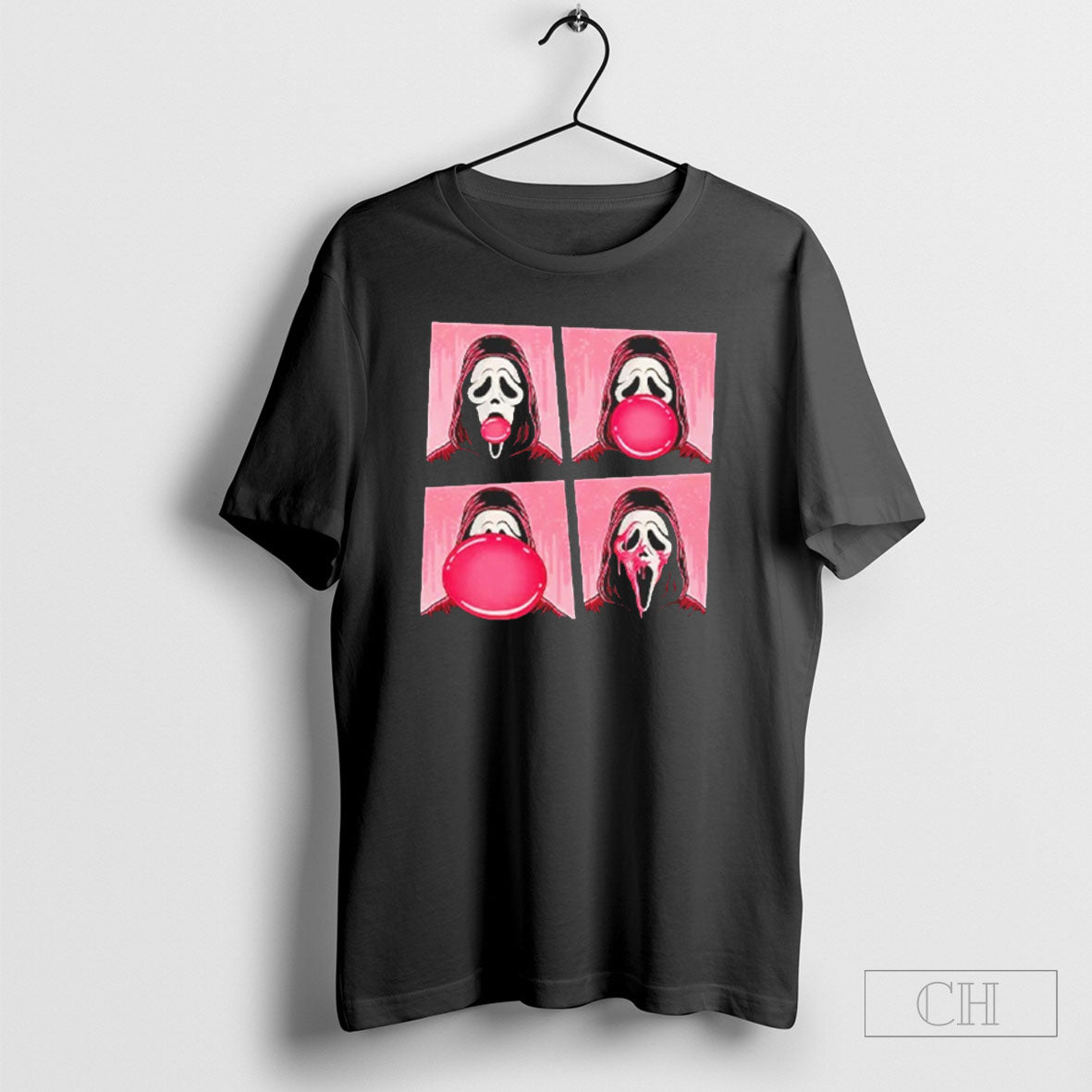 Ghostface Bubble Pink Gum Halloween - Adult & Kids T-Shirts, Sweatshirts & Hoodies apparel design preview 1