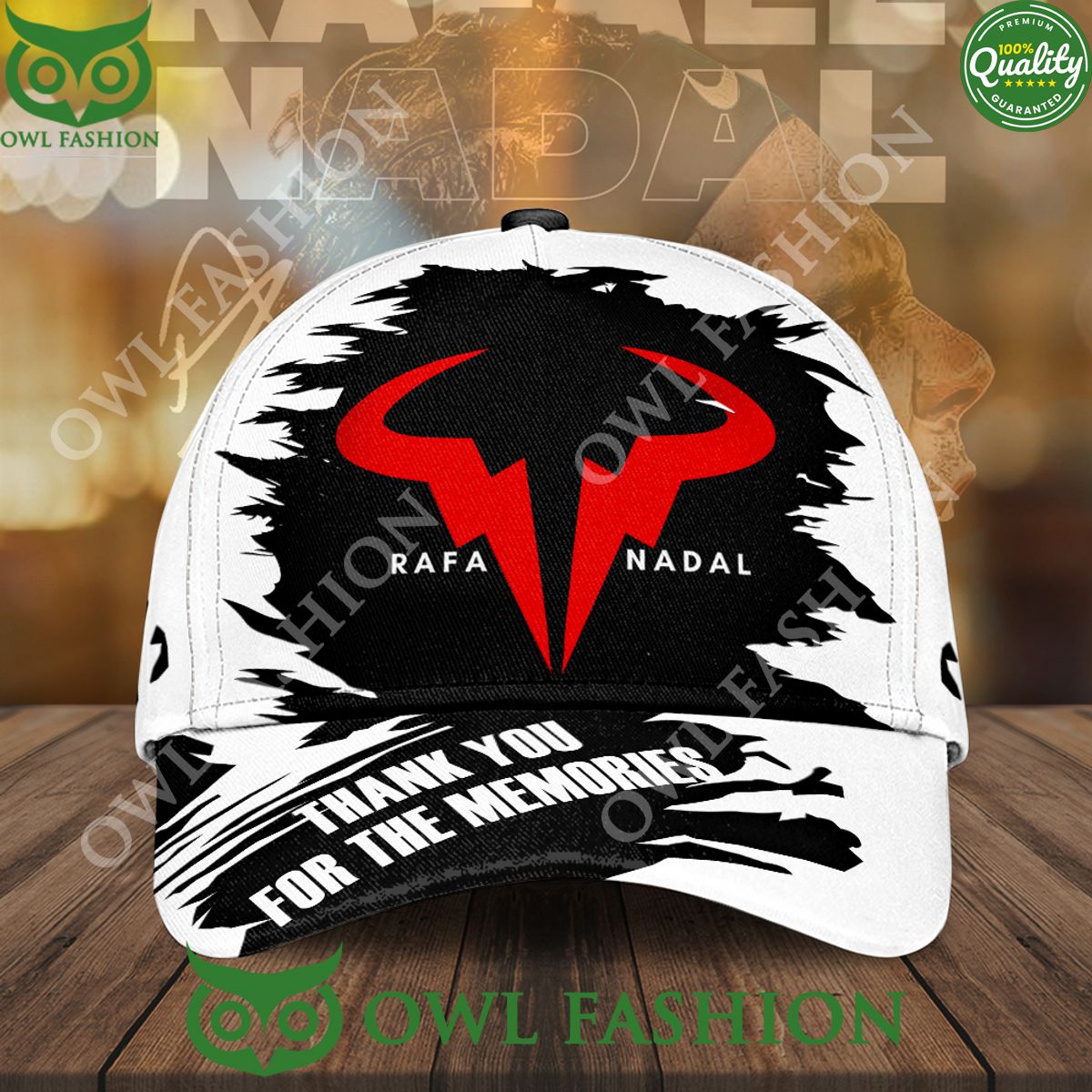 Rafael Nadal Memories with Logo Black Classic Cap - Adult & Kids T-Shirts, Sweatshirts & Hoodies apparel design preview 1
