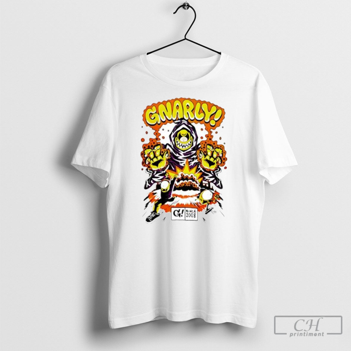 Gnarly Since 2008 Monster Character Streetwear - Adult & Kids T-Shirts, Sweatshirts & Hoodies apparel design preview 1