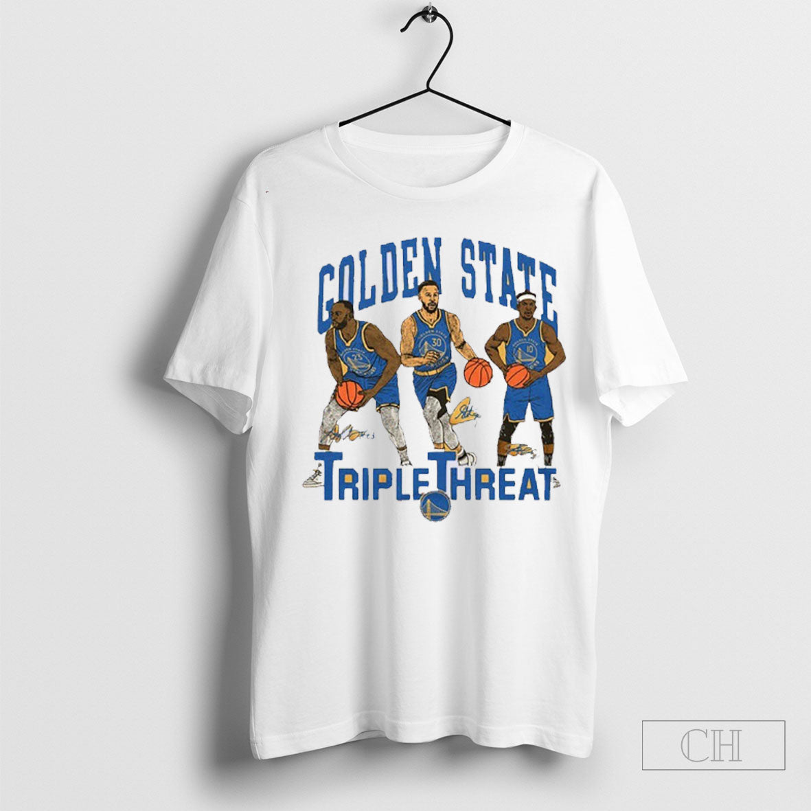 Golden State Warriors Triple Threat Green Curry - Adult & Kids T-Shirts, Sweatshirts & Hoodies apparel design preview 1