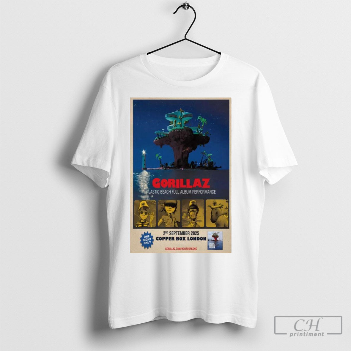 Gorillaz Plastic Beach Full Album Performance London - Adult & Kids T-Shirts, Sweatshirts & Hoodies apparel design preview 1