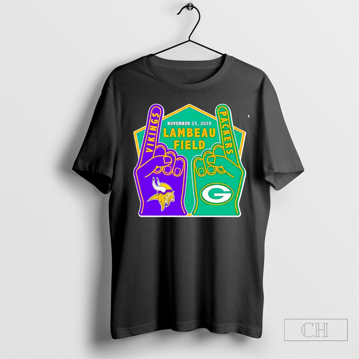 Green Bay Packers Vs Minnesota Vikings Hands Lambeau - Adult & Kids T-Shirts, Sweatshirts & Hoodies apparel design preview 1