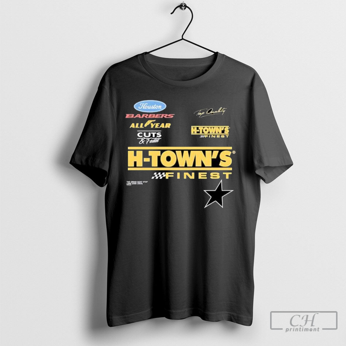 H Towns Finest Houston Barbers - Adult & Kids T-Shirts, Sweatshirts & Hoodies apparel design preview 1